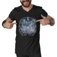 Electric Lighting Music Headphones Tshirt Men V-Neck Tshirt