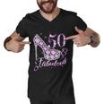 Fabulous & 50 Sparkly Shiny Heel 50Th Birthday Tshirt Men V-Neck Tshirt