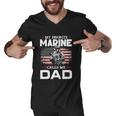 Fathers Day Flag My Favorite Marine Calls Me Dad Tshirt Men V-Neck Tshirt