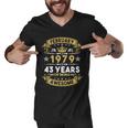 February 1979 43 Years Of Being Awesome Funny 43Rd Birthday Men V-Neck Tshirt