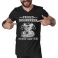 Firefighter Proud Volunteer Firefighter Fire Department Fireman Men V-Neck Tshirt