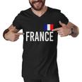 France Team Flag Logo Men V-Neck Tshirt