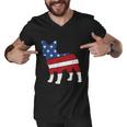 French Bulldog 4Th Of July Cute Frenchie American Flag Dog Men V-Neck Tshirt