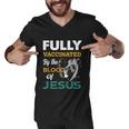 Fully Vaccinated By The Blood Of Jesus Lion God Christian Tshirt V2 Men V-Neck Tshirt