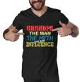 Funny Grandpa Man Myth The Bad Influence Tshirt Men V-Neck Tshirt