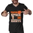 Halloween Pumpkin Spice And Reproductive Support Design Cute Gift Men V-Neck Tshirt