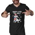 Happy 4Th Of July Cute Trex Dinosaur Usa Flag Men V-Neck Tshirt