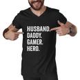 Husband Dad Father Gamer Funny Gaming Men V-Neck Tshirt