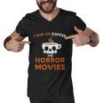 I Run On Coffee Horror Movies Halloween Quote Men V-Neck Tshirt