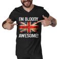 Im Bloody Awesome British Union Jack Flag Men V-Neck Tshirt