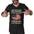 Jesus Is My Savior Trump Is My President Men V-Neck Tshirt