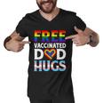 Lgbt Flag Proud Dad Free Dad Hugs Gay Lesbian Pride Rainbow Gift Men V-Neck Tshirt