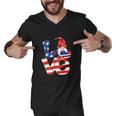 Love Gnome American Flag Funny 4Th Of July Men V-Neck Tshirt