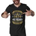 March 1979 43 Years Of Being Awesome Funny 43Rd Birthday Men V-Neck Tshirt