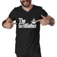 Mens The Grillfather Funny Grilling Grill Father Dad Grandpa Bbq Men V-Neck Tshirt