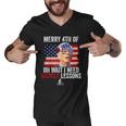 Merry 4Th Of July Biden Bike Bicycle Falls Off Funny Men V-Neck Tshirt