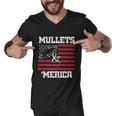 Mullets And Merica Eagle American Flag Fourth 4Th Of July Great Gift Men V-Neck Tshirt