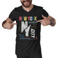 New York City Brooklyn Abstract Tshirt Men V-Neck Tshirt