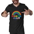 Proud Ally Lgbt Rainbow Gay Pride Month Tshirt Men V-Neck Tshirt