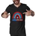 Rainbow American Flag Patriotic For 4Th Of July Men V-Neck Tshirt