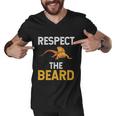 Respect The Beard Funny Bearded Dragon Reptile Lizard Lover Gift Men V-Neck Tshirt