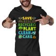 Save Bees Rescue Animals Recycle Plastic Earth Day Planet Funny Gift Men V-Neck Tshirt