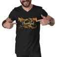 Thankful Thanksgiving Fall Autumn Leaves Tshirt Men V-Neck Tshirt