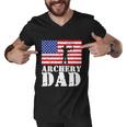 Usa American Distressed Flag Archery Dad Men Gift For Him Gift Men V-Neck Tshirt