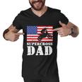 Usa American Distressed Flag Supercross Dad Men For Him Gift Men V-Neck Tshirt