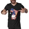 Usa Flag Gnome Graphic 4Th Of July Plus Size Shirt Men V-Neck Tshirt