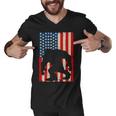 Vintage Bigfoot American Flag Tshirt Men V-Neck Tshirt