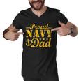 Vintage Proud Navy Dad Men V-Neck Tshirt