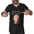 Who Shit My Pants Funny Anti Joe Biden Men V-Neck Tshirt