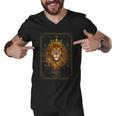 Zodiac Leo Lion Tarot Card Viii Strength Men V-Neck Tshirt