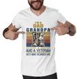 I Am A Dad Grandpa Veteran V2 Men V-Neck Tshirt