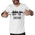 Pray For Chicago Encouragement Distressed Men V-Neck Tshirt