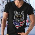 4Th Of July Cat American Patriotic Men V-Neck Tshirt