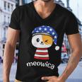 4Th Of July Cat Meowica Independence Day Patriot Usa Flag Men V-Neck Tshirt