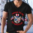 4Th Of July Cat Pround To Be Americat Men V-Neck Tshirt