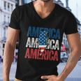 America Cheetah Leopard Lightning Bolt 4Th Of July Men V-Neck Tshirt