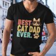 Best Cat Dad Ever Vintage Colors Tshirt Men V-Neck Tshirt