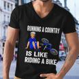 Biden Falls Off Bike Joe Biden Falling Off His Bicycle Funny V3 Men V-Neck Tshirt