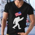 Bigfoot With American Flag Funny 4Th Of July Meaningful Gift Men V-Neck Tshirt