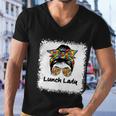 Bleached Lunch Lady Messy Hair Woman Bun Lunch Lady Life Gift Men V-Neck Tshirt