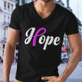 Breast Cancer Hope Ribbon Tribute Logo Men V-Neck Tshirt