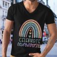 Celebrate Neurodiversity Mental Gift Health Autism Awareness Gift Men V-Neck Tshirt