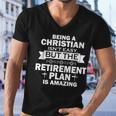 Christian Retirement Plan Tshirt Men V-Neck Tshirt