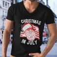 Christmas In July Retro Hipster Funny Santa 4Th Of July Men V-Neck Tshirt