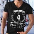 Cute 4Th Wedding Anniversary For Couples Married 4 Year Men V-Neck Tshirt