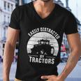 Easily Distracted By Tractors Farmer Tractor Funny Farming Tshirt Men V-Neck Tshirt
